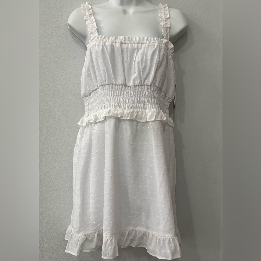 women’s / junior’s Brass Plum white eyelet sleeveless summer dress - size M